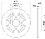 8DD 355 122-991 Brzdový kotouč PRO HELLA PAGID