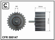 500147 Vratná/vodicí kladka, ozubený řemen CAFFARO