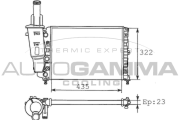 100291 Chladič, chlazení motoru AUTOGAMMA