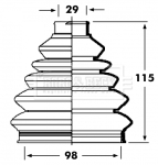 BCB2354 Měch, hnací hřídel BORG & BECK