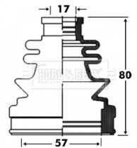 BCB2855 Měch, hnací hřídel Universal BORG & BECK