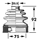 BCB6117 Měch, hnací hřídel Universal BORG & BECK