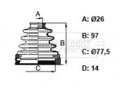 BCB6158 Měch, hnací hřídel Universal BORG & BECK