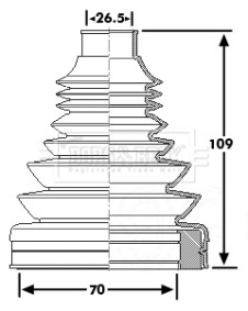 BCB6183 Měch, hnací hřídel Universal BORG & BECK