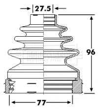 BCB6244 Měch, hnací hřídel Universal BORG & BECK