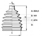 BCB6330 Měch, hnací hřídel BORG & BECK