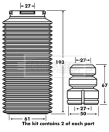 BPK7036 Ochranná sada proti prachu, tlumič pérování BORG & BECK