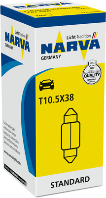 173163000 NARVA žárovka T10,5x38 (C10W) (řada STANDARD) | 12V 10W | 173163000 NARVA