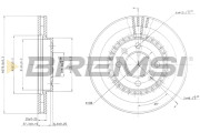 CD6398V Brzdový kotouč BREMSI