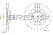 CD6465V Brzdový kotouč BREMSI