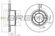 CD6594V Brzdový kotouč BREMSI