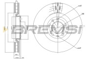 CD7114V Brzdový kotouč BREMSI