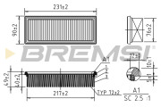 FA0544 Vzduchový filtr BREMSI
