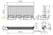 FA1031 Vzduchový filtr BREMSI