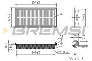 FA1100 Vzduchový filtr BREMSI