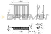 FA1165 Vzduchový filtr BREMSI