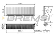 FA1234 Vzduchový filtr BREMSI