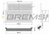 FA1350 Vzduchový filtr BREMSI