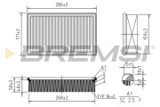 FA2101 Vzduchový filtr BREMSI
