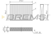 FC2588C Filtr, vzduch v interiéru BREMSI