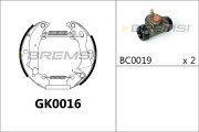 GK0016 Sada brzdových čelistí BREMSI