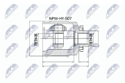 NPW-HY-507 Sada kloubů, hnací hřídel NTY