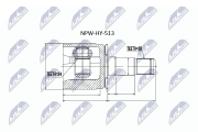 NPW-HY-513 Sada kloubů, hnací hřídel NTY