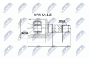 NPW-KA-315 Sada kloubů, hnací hřídel NTY