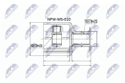 NPW-MS-010 Sada kloubů, hnací hřídel NTY