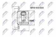 NPW-MS-033 Sada kloubů, hnací hřídel NTY