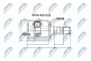 NPW-MZ-018 Sada kloubů, hnací hřídel NTY