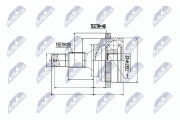 NPZ-CT-016 Sada kloubů, hnací hřídel NTY