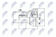 NPZ-VW-019 Sada kloubů, hnací hřídel NTY