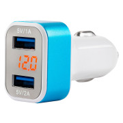 01028 nabíječka do auta 2x USB (2A, 1A), 12/24 V + indikace palubního napětí vozu 01028 Amio