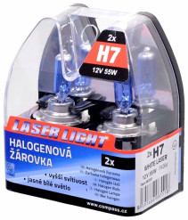 08551 Compass ŽÁROVKA 12 V, H7, PX26d, 55 W, WHITE LASER (2 ks) 08551 COMPASS