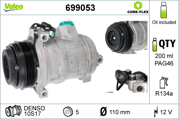 699053 Kompresor, klimatizace VALEO CORE-FLEX VALEO