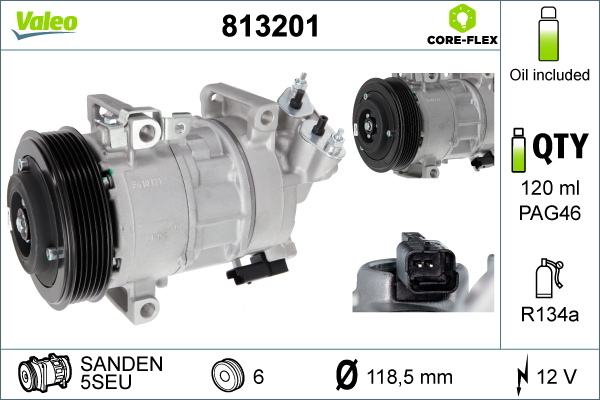 813201 Kompresor, klimatizace VALEO CORE-FLEX VALEO