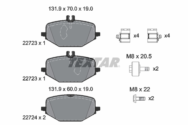2272301 Brzdové destičky Formula XT TEXTAR