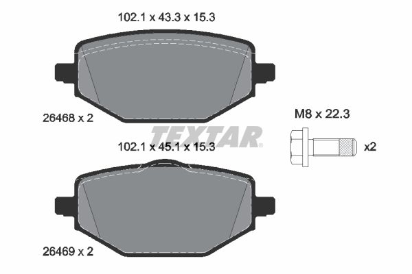 2646801 Brzdové destičky Formula XT TEXTAR