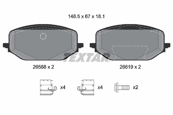 2658801 Brzdové destičky Formula XT TEXTAR