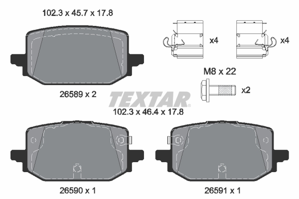 2658901 Brzdové destičky Formula XT TEXTAR