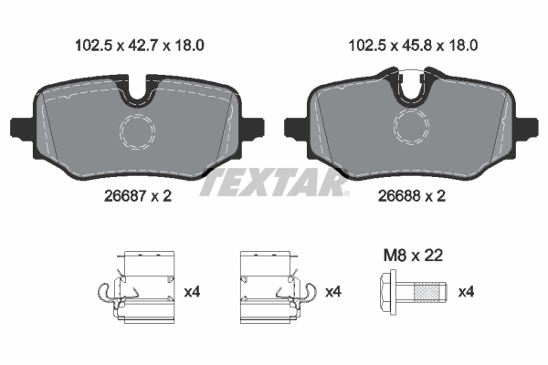 2668701 Brzdové destičky Formula XT TEXTAR