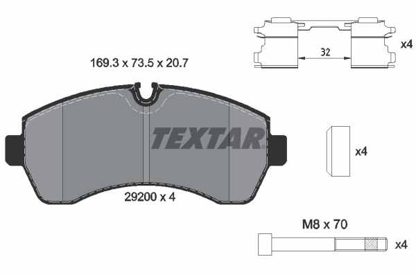 2920002 Brzdové destičky Formula XT TEXTAR